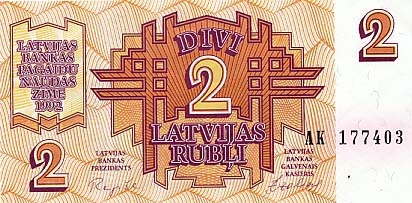 2 Latvias Rubli