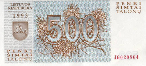 500 Talonas